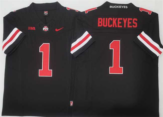 Men%27s Ohio State Buckeyes #1 Buckeyes Black 2025 F.U.S.E. Limited Stitched Jersey